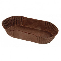 Papilotki owalne do eklerów 60 szt. Brązowe 135 mm