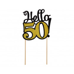 Topper 50 Ozdoba na tort Hello 50