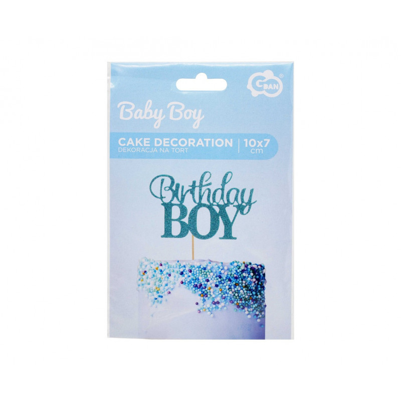 Birthday BOY Topper glitter Cake decoration