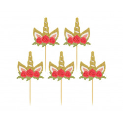 Pikery Jednorożec z kwiatami 6 szt.