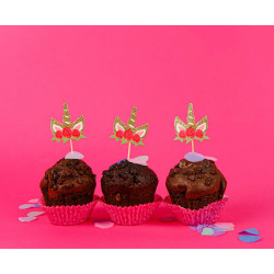 Pikery Jednorożec z kwiatami 6 szt.