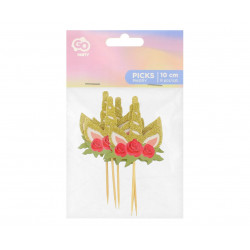 Pikery Jednorożec z kwiatami 6 szt.