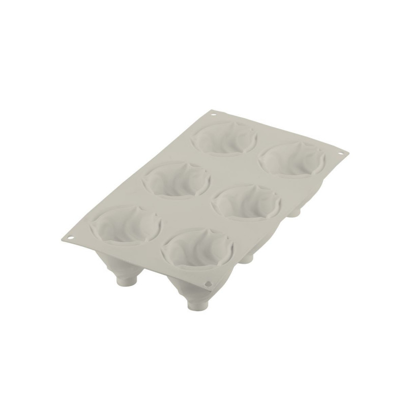 3D-Silikomart-CREAM-Silikonform, 6 Mulden, Monoportionen