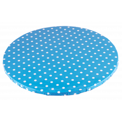 Podkład pod tort PC NIEBIESKI W KROPKI SZTYWNY 30 cm