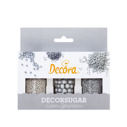 Posypka Decora PEREŁKI SREBRNE 3 wzory