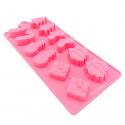 Silikonform Weihnachtsmuster 3,5 cm 12 Schlitze