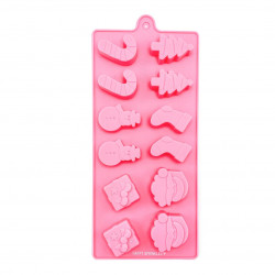 Silicone mold CHRISTMAS PATTERNS 3,5 cm 12 slots