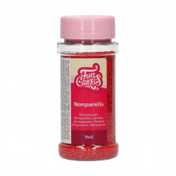 Szórócukor FunCakes 80 g nonpareils CZERWONY