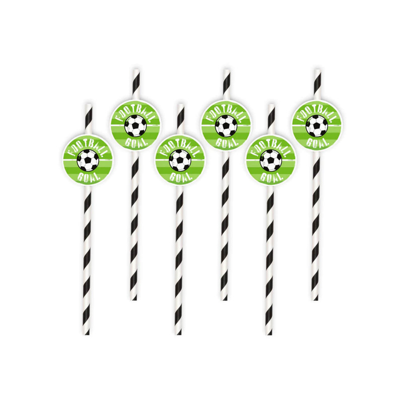 Słomki z medalionami PP 6 szt. Piłka Nożna