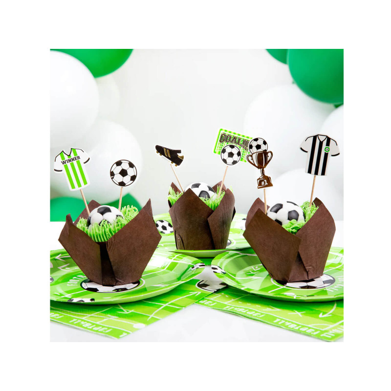Pikery Piłka Nożna Ozdoba na tort 6 szt. Toppery