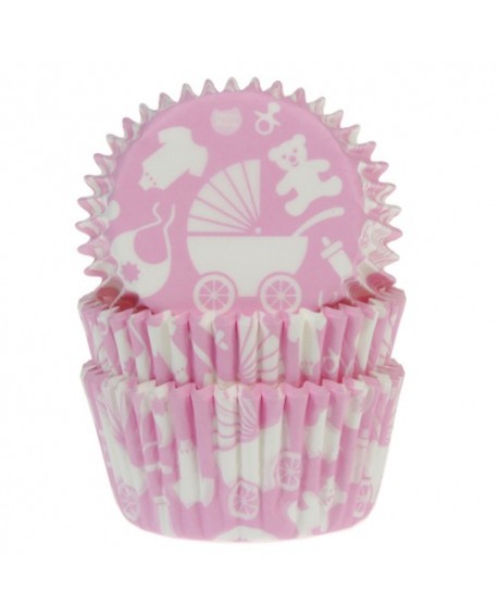 HoM Muffinförmchen 50 Stk. – rosa for a girl First Birthday, Christening, Baby Shower