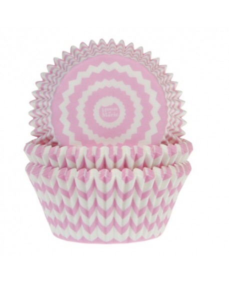 HoM Cupcake liners 50 pcs - Pink Szlaczki