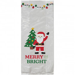 Пакетики для сладостей 10х24 см, Санта-Клаус, 20 шт.