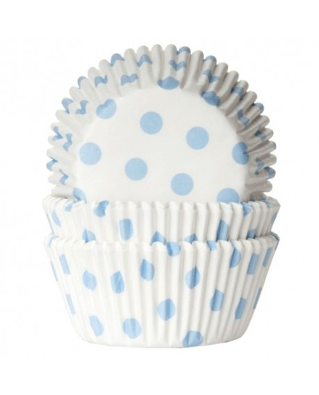 HoM Cupcake liners 50 pcs - Dots Light Blue