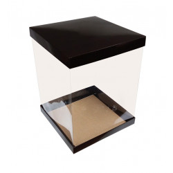 Opakowanie na tort piętrowy 30x30x40 cm Pudełko wysokie Czarne