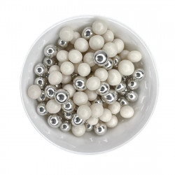 Posypka SD Perełki 10mm SREBRNE BIAŁE 100g