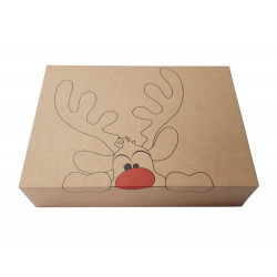 Opakowanie RENIFER KONTUR 25x15x8 cm pudełko świąteczne 10 szt.