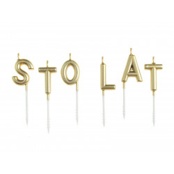 Świeczki urodzinowe 10 szt. ZŁOTE GŁADKIE