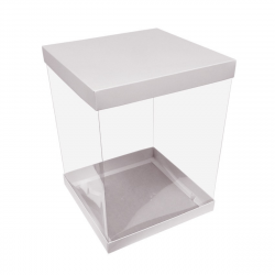 Opakowanie na tort piętrowy 30x30x40 cm Pudełko wysokie Perłowe