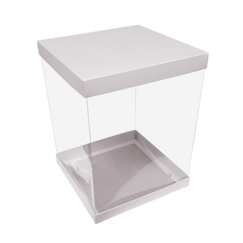 Opakowanie na tort piętrowy 30x30x40 cm Pudełko wysokie Perłowe