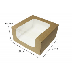 Opakowanie 28x28x13 cm Kraft z oknem