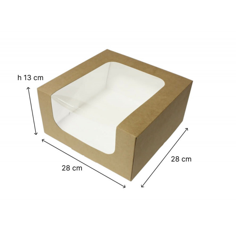Opakowanie 28x28x13 cm Kraft z oknem