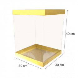 Opakowanie na tort piętrowy 30x30x40 cm Pudełko wysokie Złote