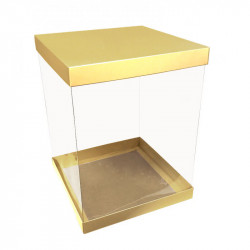 Többszintes torta csomagolás 30x30x40 cm Magas doboz GOLD