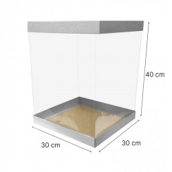 30x30x40 cm hohe Kuchenbox SILBER 30x30x40 cm hohe Kuchenbox SILBER