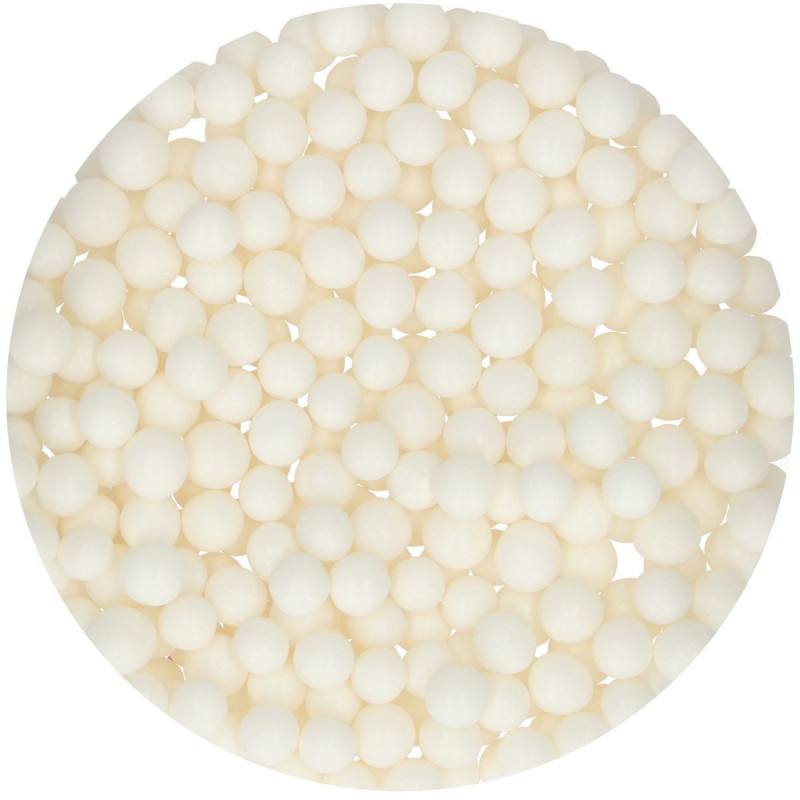 Posypka Fun Cakes 80 g PEREŁKI BIAŁE 4 mm Posypka Fun Cakes 80 g PEREŁKI BIAŁE 4 mm
