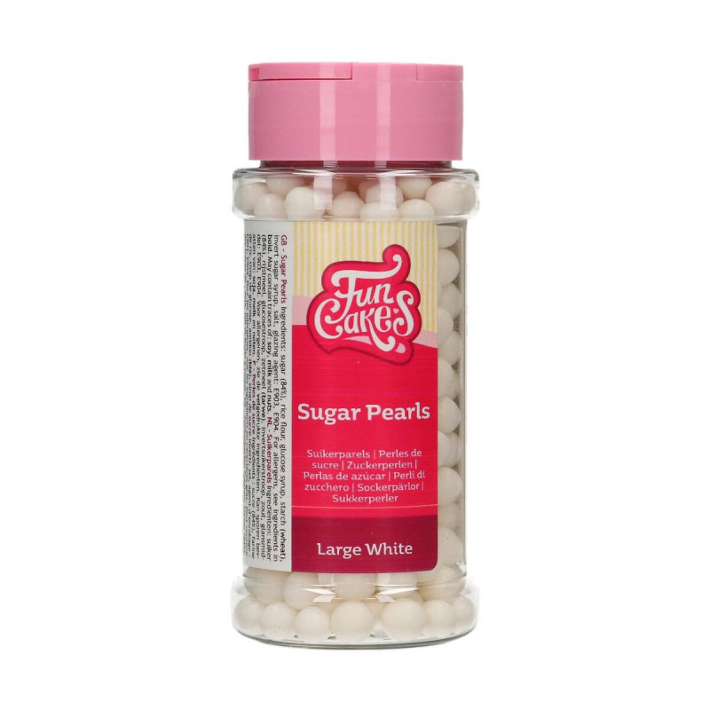 Posypka Fun Cakes 80 g PEREŁKI BIAŁE 4 mm Posypka Fun Cakes 80 g PEREŁKI BIAŁE 4 mm