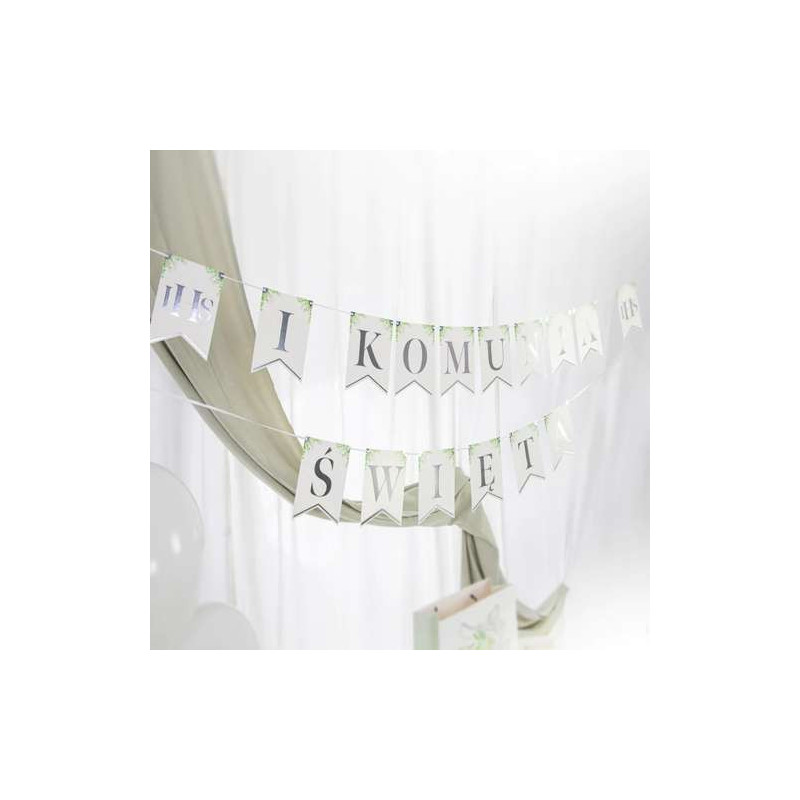 Baner Komunia Flagi 2.4 m Eukaliptus Srebrny