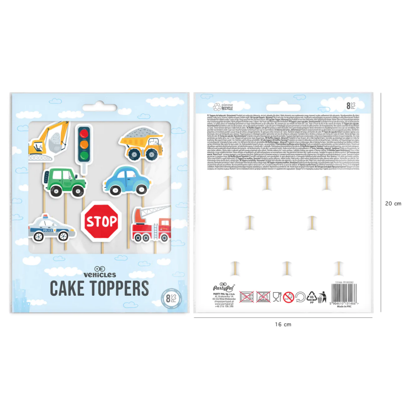 Pikery Samochody 8 szt. Auta Koparka