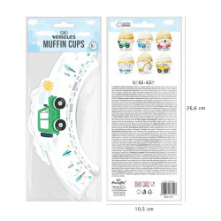 Owijki do babeczek AUTA 6 szt. Koparka