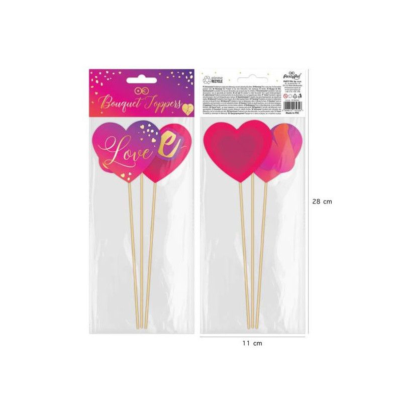 Toppery  LOVE 3 szt. ombre