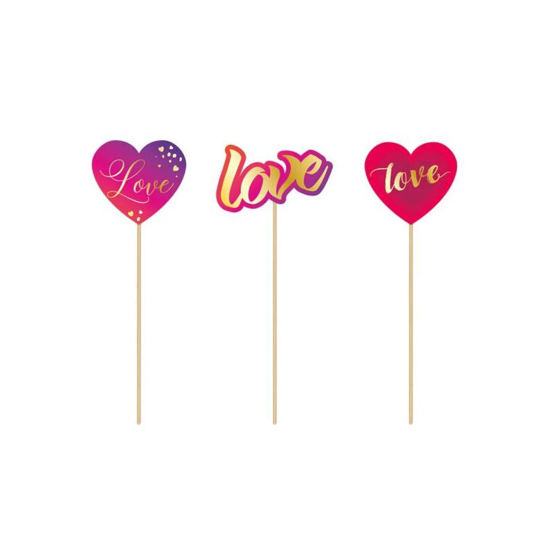 Toppery  LOVE 3 szt. ombre