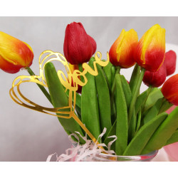 Topper Serce Love złote Akryl