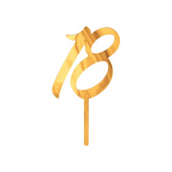 Topper na 18 urodziny Akryl złoty