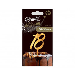 Topper na 18 urodziny Akryl złoty