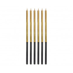 Świeczki Wysokie Platinum Złote 6 szt. Eleganckie