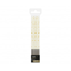 Świeczki Wysokie Nakrapiane Białe 6 szt.