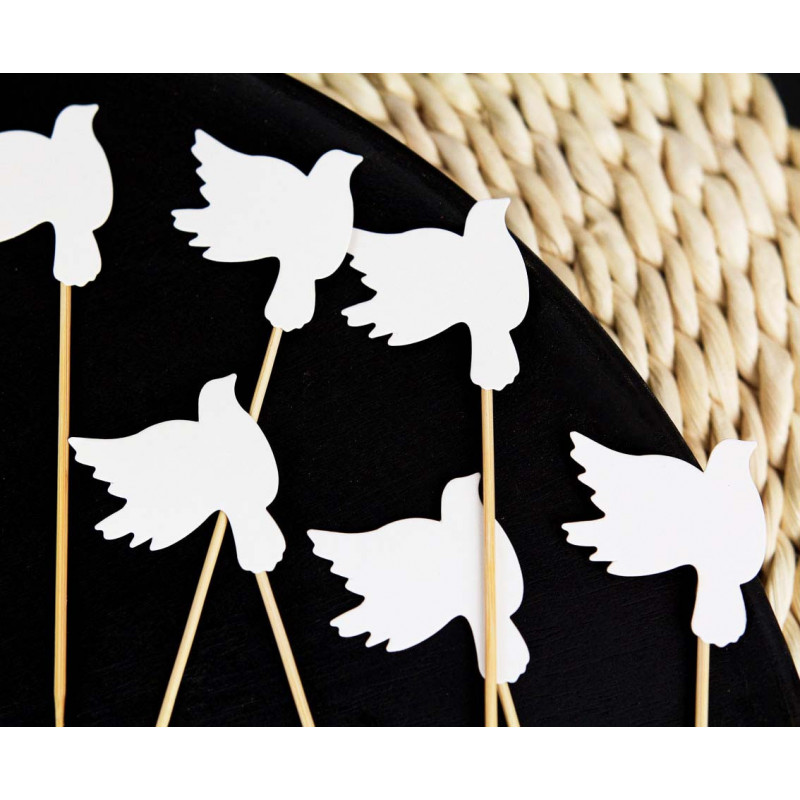 Pikery GOŁĄBKI 12 szt. Ozdoba na babeczki