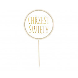 Topper okrągły CHRZEST ŚWIĘTY Ozdoba na tort