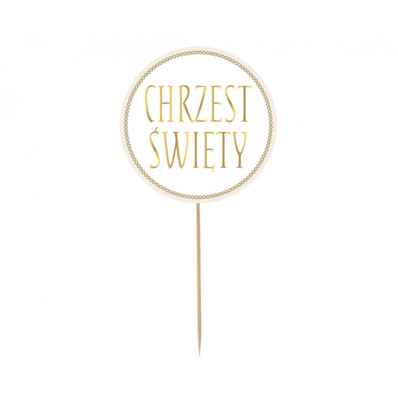 Topper okrągły CHRZEST ŚWIĘTY Ozdoba na tort