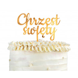 Topper Chrzest Święty Akryl złoty