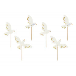 Pikery GOŁĄBEK 6 szt. Ozdoba na babeczki
