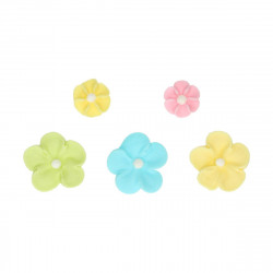 Dekoracje cukrowe KWIATKI Pastelowe 32 szt duże i małe