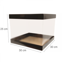 Tortenverpackung 30x30x25 cm Hohe Box BLACK