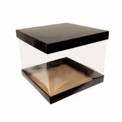 Tortacsomagolás 30x30x25 cm Magas doboz FEKETE