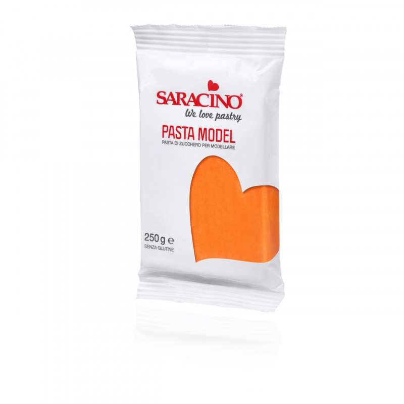 Orange modelling paste 250 g Saracino plastic icing